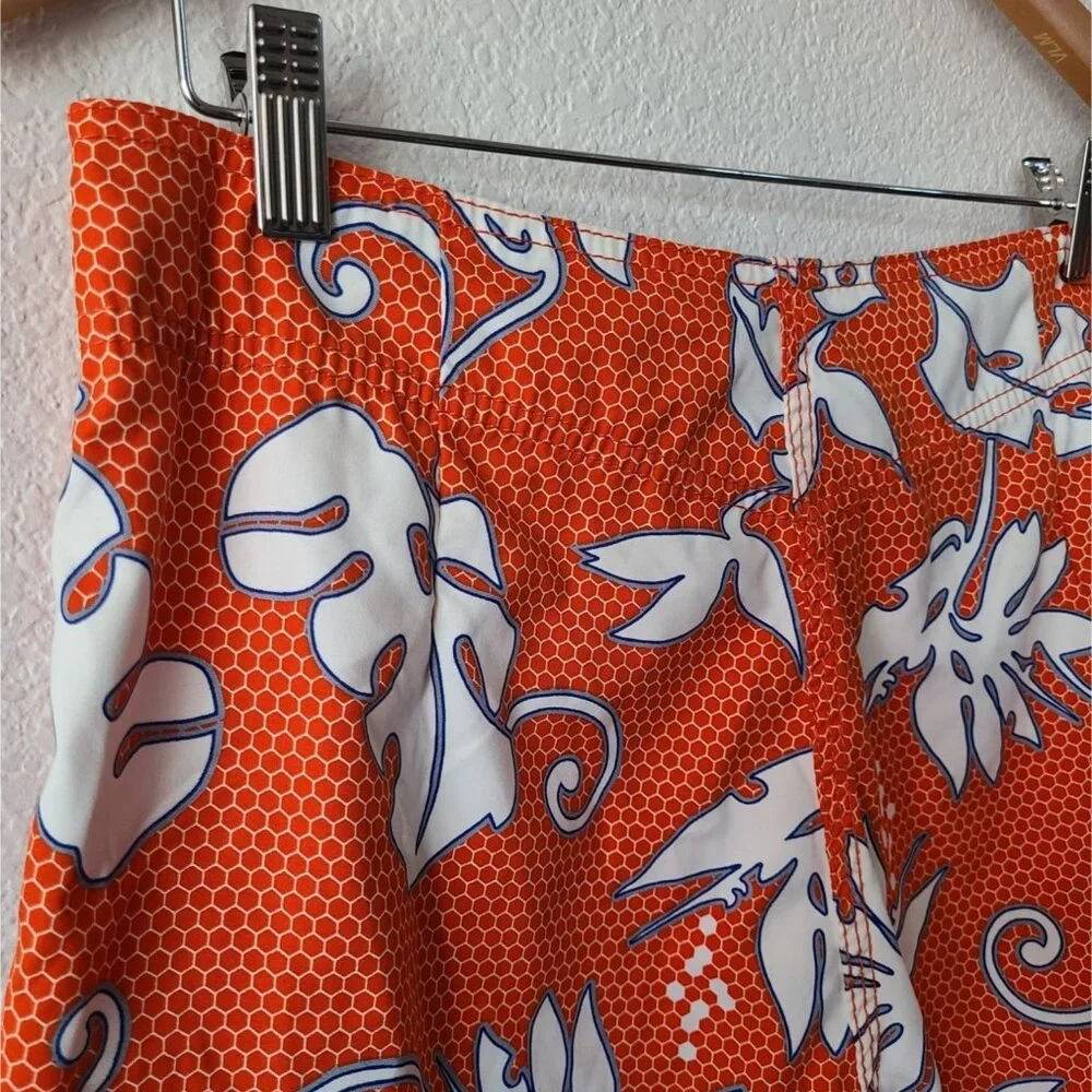 Billabong Y2K US Men's Size 33 Orange Hibiscus Aloha Board Shorts 9